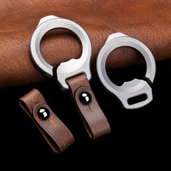 EDC Titanium Alloy + Leather Keychain Car Key Bag Portable Opener Crowbar Cutter EDC - KOEEK