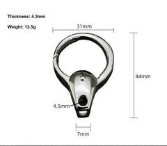 2pcs Stainless Steel Keychain Carabiner Portable Car Key Bag Pendant EDC 07FC0E-D4 - KOEEK