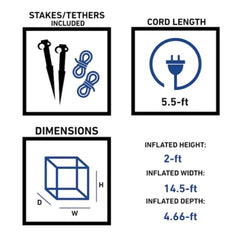 14.5' Gemmy MultiColor FLASHING Christmas Light String - Christmas inflatable GEMMY - KOEEK