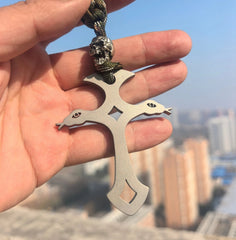 Snake Cross Skull Pendant Titanium Alloy EDC Tool Pendant/Keychain Self-defense 07FC0E-D4 - KOEEK