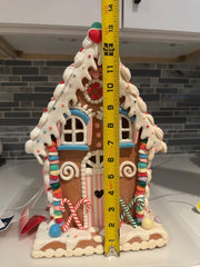 Christmas Gingerbread Candy House 13” Light Up Clay Dough CANDY - KOEEK