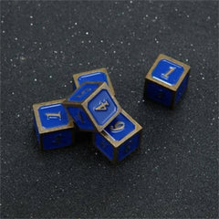 6 Sided Metal Dice Colorful Dice Mahjong Game Dice Set 5 Pieces 07FC0E-D4 - KOEEK
