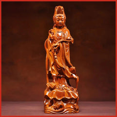 30cm Rosewood Guanyin Bodhisattva Buddha Ornament Home Furnishing Decoration Art 07FC0E-D4 - KOEEK