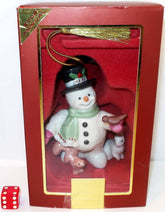 LENOX 2009 SNOWY FRIEND Annual Snowman Christmas Ornament Gold Tassel Cord Dated LENOX - KOEEK