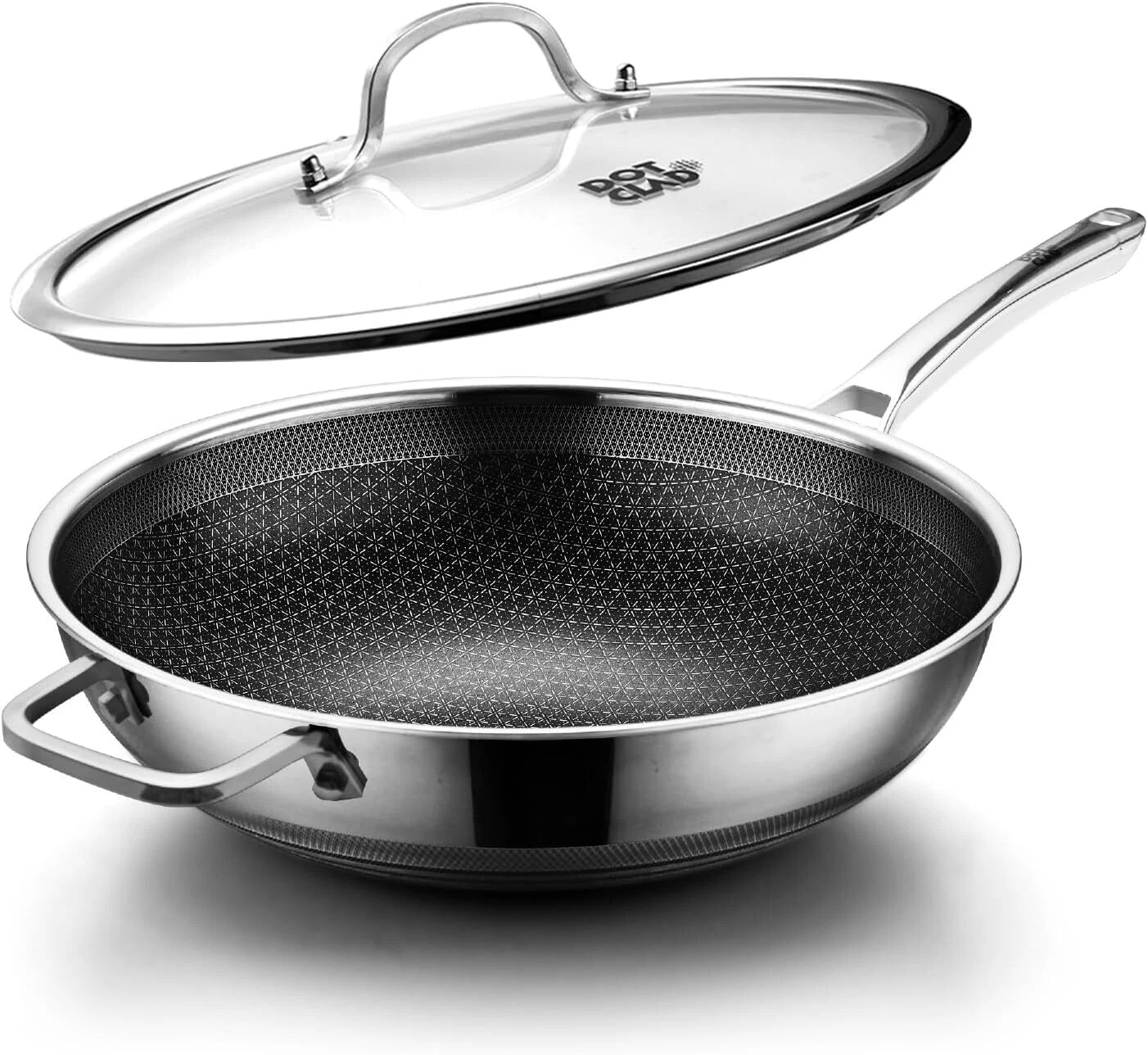 Frying pan, 12-inch frying pan with lid, PFOA-free cookware that 07FC0E-D4 - KOEEK