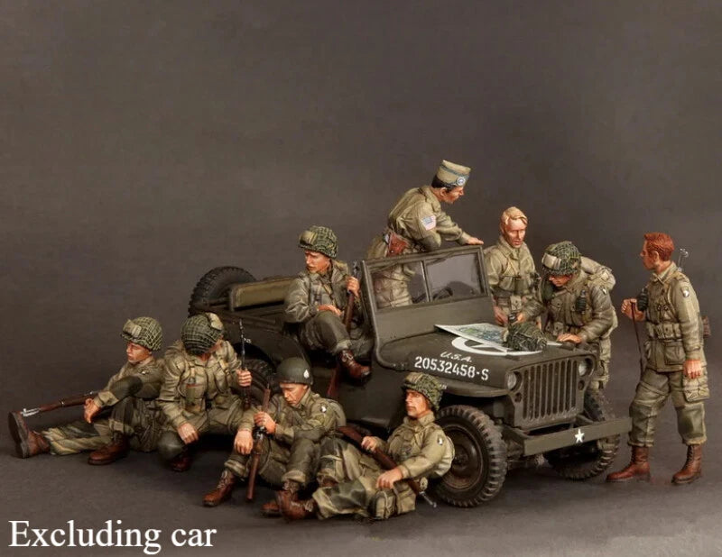 1/35 Resin Model Kit 101st Airborne Division 9 Figures Unassambled Unpainted 07FC0E-D4 - KOEEK
