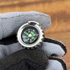PEI Titanium Pocket Compass for Outdoor Camping Travel EDC Necklace Pendant DIY 07FC0E-D4 - KOEEK
