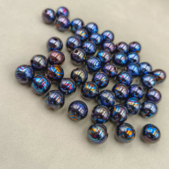 Titanium Damascus Bead Timascus round bead - Mokuti 6-22mm Bead 07FC0E-D4 - KOEEK