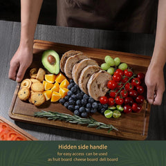 Wood Cutting Boards Set of 3 for Kitchen, Thick Chopping Board, Large Wooden 07FC0E-D4 - KOEEK