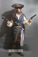 Cosplay Adult Jack Sparrow Costume Pirates of the Caribbean Outfits Halloween 07FC0E-D4 - KOEEK