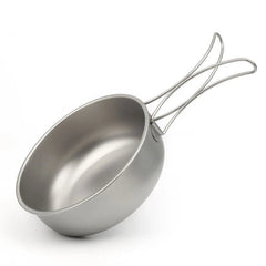 Pure Titanium Foldable Bowl Portable Camping Travel Tableware Scalded Frying Pan 07FC0E-D4 - KOEEK