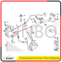 For 04-10 BMW E60 E61 530i 528i AC Cooling Control Hose Pressure Line 6920356 07FC0E-D4 - KOEEK