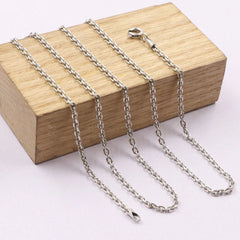 Real 925 Sterling Silver Necklace 2.0mm Cable Link Chain Necklace 19.7INCH 07FC0E-D4 - KOEEK