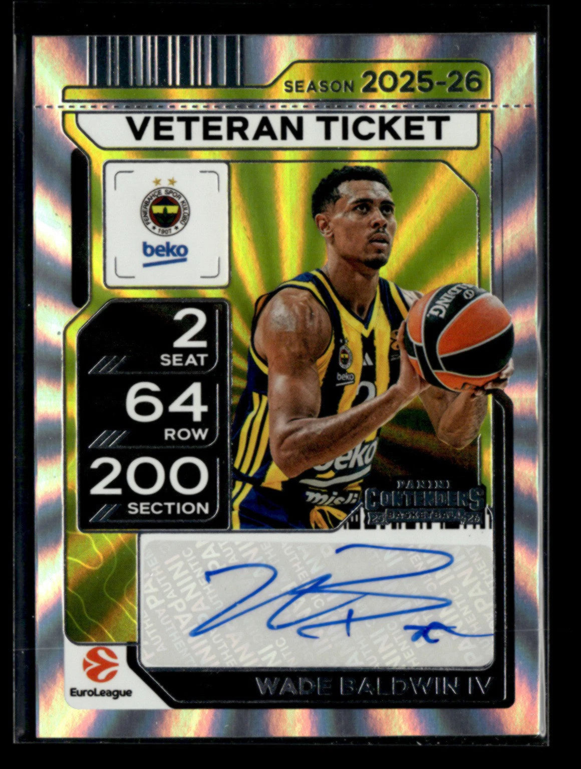 Wade Baldwin IV 2025-26 Contenders Euroleague Veteran Ticket Auto Laser [wyf251 07FC0E-D4 - KOEEK