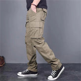Cargo Pants Multi Pocket Men's Loose Straight Casual Pants Outdoor Pure Cotton 07FC0E-D4 - KOEEK