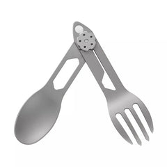 Titanium Fork and Spoon 2 in 1 Set Camping Outdoor Portable Cutlery EDC 07FC0E-D4 - KOEEK