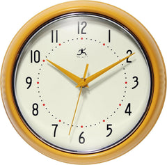 Retro 9''Silent Sweep Non-Ticking Mid Century Modern Kitchen Diner Wall Clock 07FC0E-D4 - KOEEK