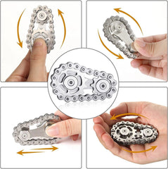 Bike Chain Gear Fidget Spinner Gyro Stainless Steel Sprocket Decompress Toy Gift 07FC0E-D4 - KOEEK