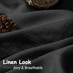 Black linen curtains, 84 inches long, 2 panels 07FC0E-D4 - KOEEK