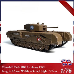 1/76 Churchill Tank MkIII 1st Canadian Army 1942 WWII Military Alloy Collectible 07FC0E-D4 - KOEEK