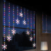 Premier 339 Rainbow Multicolour LED Snowflake Window Curtain Christmas Lights PREMIER - KOEEK
