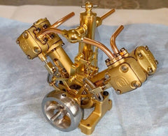 Compact Vintage V2 Steam Engine Model Dual Cylinder Powerful Toy Collection Gift 07FC0E-D4 - KOEEK