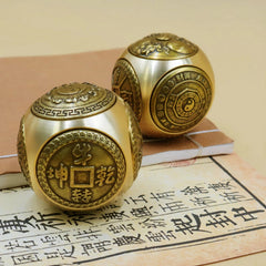 Brass Dice Large Fidget Spinner With 6 Sides Toy Gift 07FC0E-D4 - KOEEK