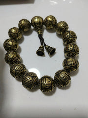 21mm Brass Vintage Fu Character Bracelet Men’s Hand Bead 07FC0E-D4 - KOEEK