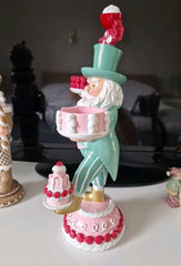 Christmas Candy Pastel Santa Claus Balancing Cakes Tea Light Holder Ornament 07FC0E-D4 - KOEEK