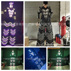 LED Robot Stilt RGB Color Costume Armour Set DJ Party Show Glowing Clothing Suit 07FC0E-D4 - KOEEK