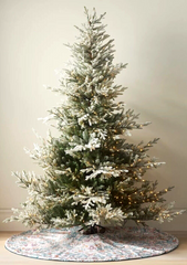 Anthropologie Lya Light Sand Opulent Velvet Floral Tree Skirt - ANTHROPOLOGIE - KOEEK