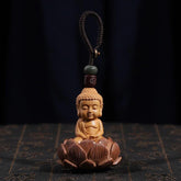 Buddha Lotus Seat Keychain Coffee Cord Pendant Unisex Bag Charm 07FC0E-D4 - KOEEK