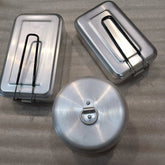 1500ml Retro Pure Aluminum Mess Tin Outdoor Hiking Camping Square Lunch Box 07FC0E-D4 - KOEEK