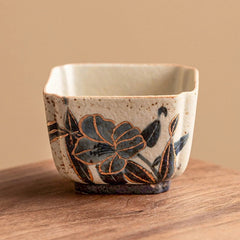 95ml High-end Blue and White Ceramics Master's Cup Handpainted Lily Sifang Cup 07FC0E-D4 - KOEEK