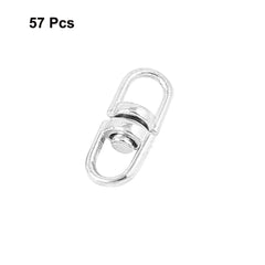 Double End Swivel Round Eye Forged Ring Connector Chain Silver Tone 57pcs 07FC0E-D4 - KOEEK