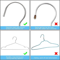 Clothes Hangers Coat 50 Pack 17.7 Inch Large Bulk Wire Hanger Non-Slip Heavy 07FC0E-D4 - KOEEK
