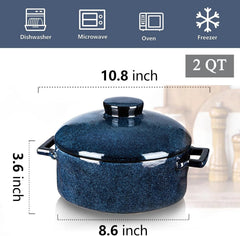 Casserole (with lid) - Ceramic lasagna dish (2-quart deep round baking dish) 07FC0E-D4 - KOEEK