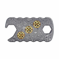 EDC Damascus Steel Multi Tools Card Necklace Wrench Bottle Opener Keychain 07FC0E-D4 - KOEEK