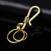 EDC Handmade Brass Keychains Pants Keyrings Key Holder Belt Clip Bag Hook 07FC0E-D4 - KOEEK