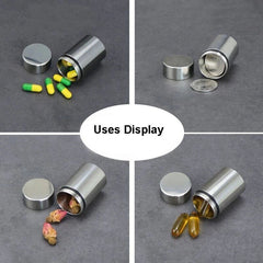 304 Stainless Steel Waterproof Pill Case Capsule Seal container Storage EDC Box 07FC0E-D4 - KOEEK