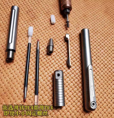 TC4 Titanium Portable Tactical Pen Pocket Ballpoint Pen Outdoor Travel EDC Pen 07FC0E-D4 - KOEEK