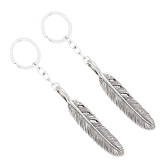 Feather Shaped Pendant Keyring Keychain Key Ring Holder Ornament 2 Pcs 07FC0E-D4 - KOEEK