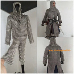 12" Warrior Knight Alloy Body Chain Metals Armour Costume for 1/6 Figure Lot 07FC0E-D4 - KOEEK
