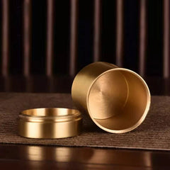 Solid Brass Sealed Tank Tea Caddy Container Portable Metal Storage Box 250g EDC 07FC0E-D4 - KOEEK