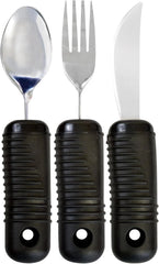 3 Piece Super Easy Grip Flatware Set - Bendable Built Up Utensils - Fork, Knife 07FC0E-D4 - KOEEK
