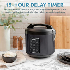 12-Cup (Cooked) Digital Rice and Grain Multi-Cooker Black 07FC0E-D4 - KOEEK