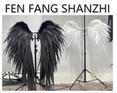 ACGN Exhibition Cosplay Angel Wings Halloween Prop White/Black Feathered Limb 07FC0E-D4 - KOEEK