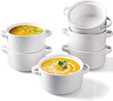 6 Pack Soup Bowls with Handles, 24 Oz Large Serving Soup Bowl Set, Ceramic Soup 07FC0E-D4 - KOEEK