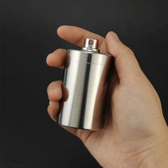 Stainless Steel Waterproof Tank EDC Survival Seal Container Pill Box Keychain 07FC0E-D4 - KOEEK