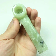 Natural Green Jade Gemstone Carved Straight Pipe Smoking Tobacco Cigarette Pipes 07FC0E-D4 - KOEEK